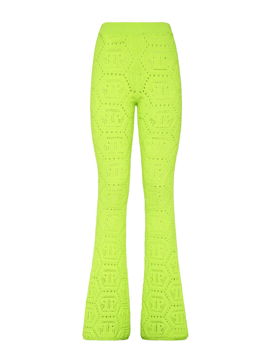 PHILIPP PLEIN PHILIPP PLEIN Spodnie dzianinowe 2385 Żółty Flare Fit