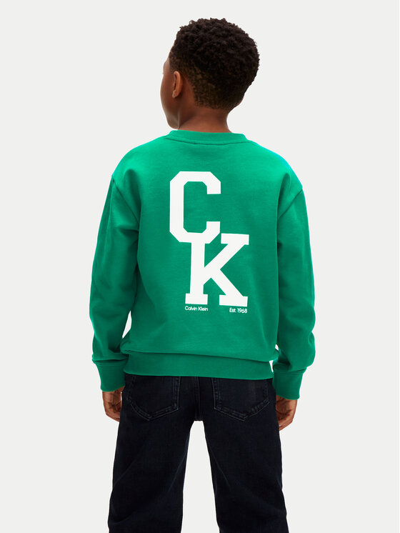 Calvin Klein Calvin Klein Mikina LVCKSJB07B Zelená Relaxed Fit