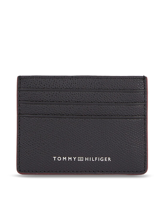 Tommy Hilfiger Etui za kreditne kartice Th Struc Leather Cc Holder AM0AM11606 Črna
