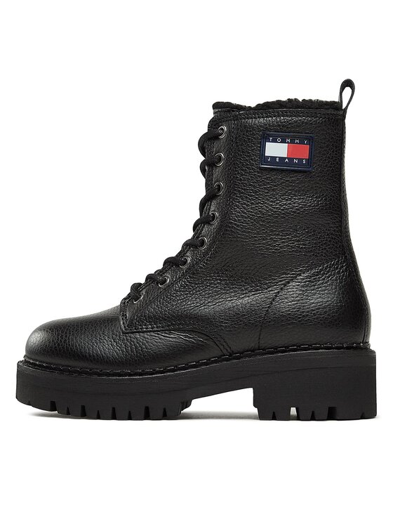 Tommy Jeans Tommy Jeans Μποτάκια Tjw Urban Boot Tumbled Ltr Wl EN0EN02317 Μαύρο