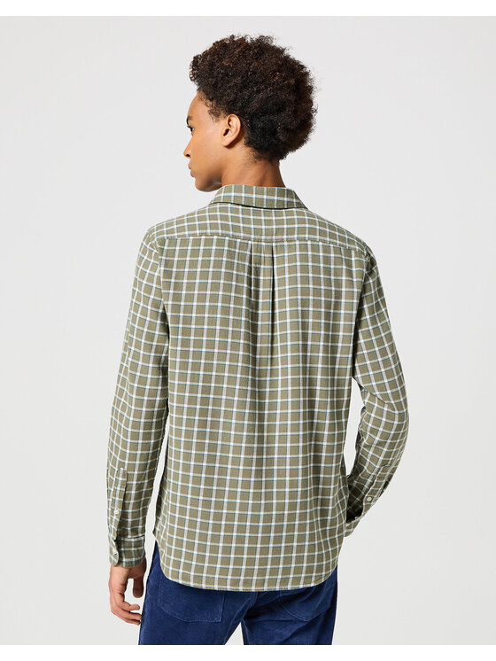Wrangler Wrangler Koszula 1 PKT SHIRT Zielony Regular Fit
