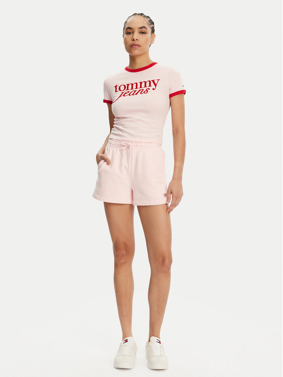 Tommy Jeans Tommy Jeans Športové kraťasy Script DW0DW20353 Ružová Regular Fit