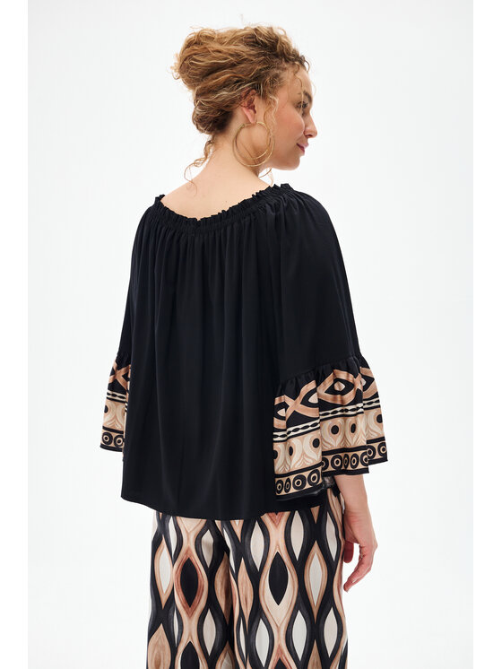 blue shadow blue shadow Bluzka Aurena Czarny Regular Fit