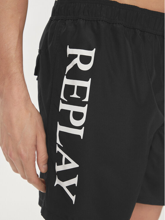 REPLAY Replay Pantaloni scurți pentru înot LM1119.000.82972 Negru Regular Fit