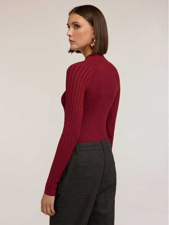 Motivi Motivi Sweter M360W003443N036 Bordowy Slim Fit