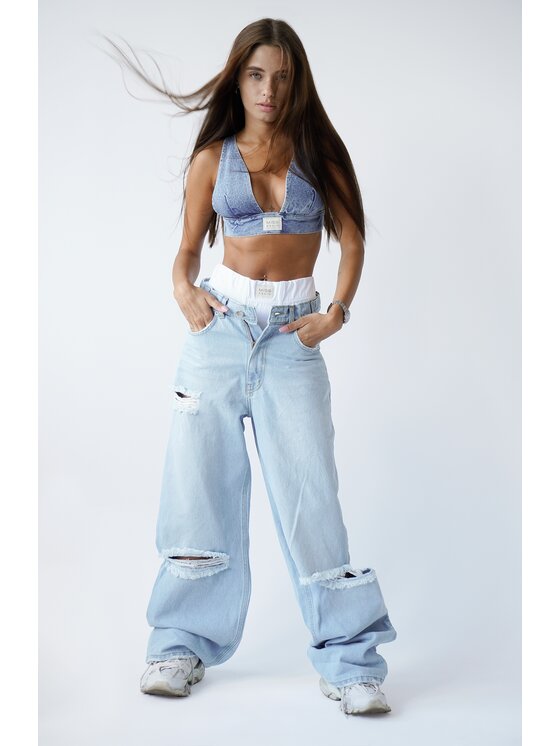 MissDenim MissDenim Jeansy Baggy Fit Niebieski Baggy Fit