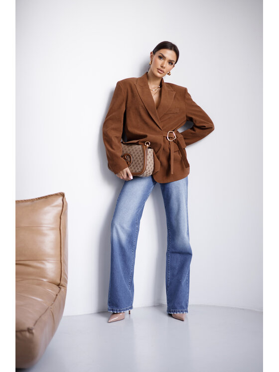 LilaLou LilaLou Sako Whisper Hnedá Regular Fit