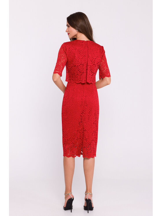 Stylove Stylove Košilové šaty S379 Červená Ladies Fit