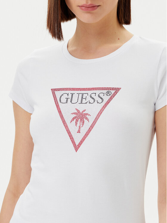 Guess Guess T-shirt E5GI08 J1314 Bijela Slim Fit