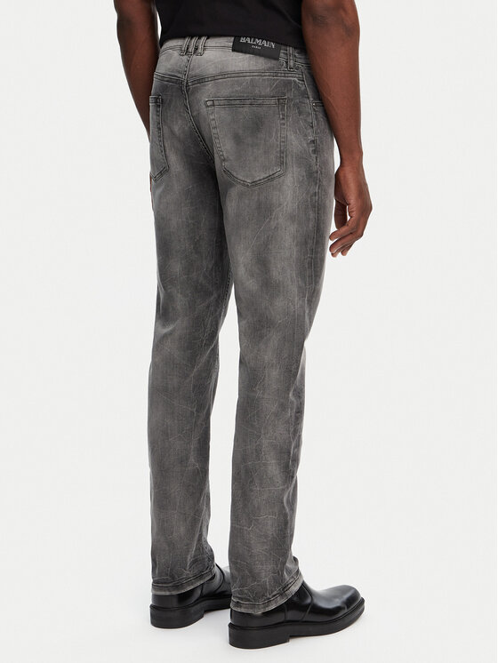 Balmain Balmain Blugi DH1MI043DE73 Gri Regular Fit