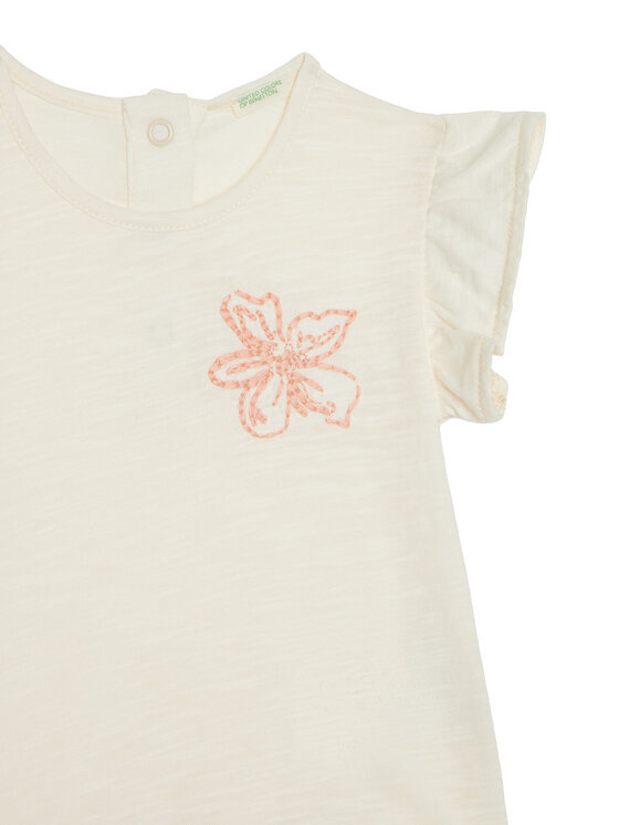United Colors Of Benetton United Colors Of Benetton Набір футболка та шорти 3O7SAK015 Бежевий Regular Fit
