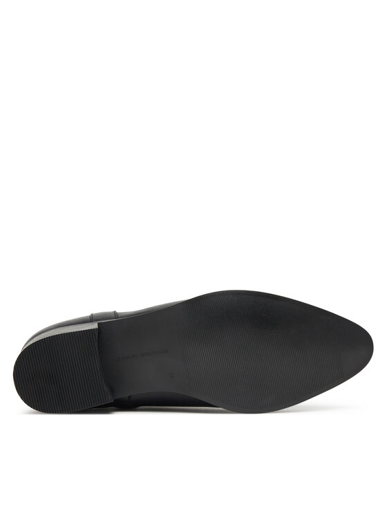 Tommy Hilfiger Tommy Hilfiger Botine Th Leather Pointy Zip Bootie FW0FW08980 Negru