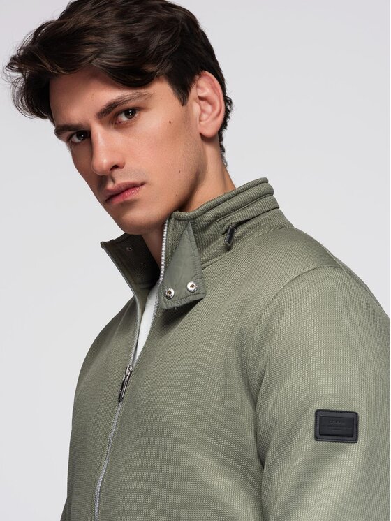 Ombre Ombre Kurtka przejściowa C645 Khaki Regular Fit