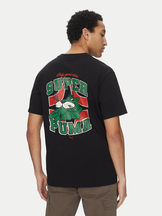 Puma Puma T-Shirt Graphics Super 629639 Czarny Relaxed Fit