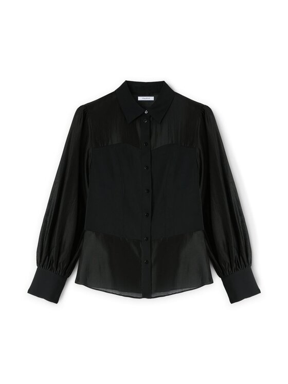 Motivi Motivi Camicia 5212Q100779N033 Nero Regular Fit
