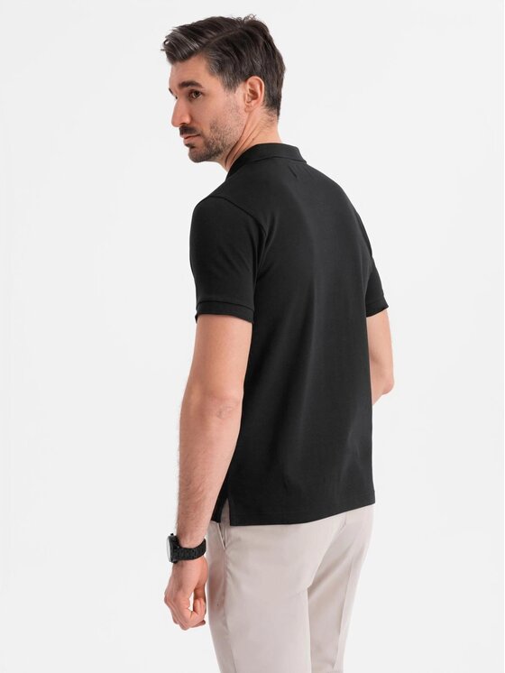 Ombre Ombre Polo OM-POSS-0148 Czarny Regular Fit