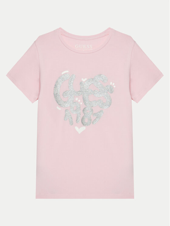 Guess Guess T-Shirt K5RI02 K6YW4 Růžová Regular Fit