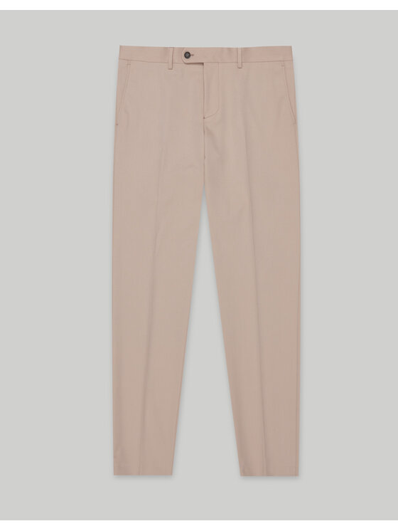 Borgio Borgio Spodnie garniturowe lido Beżowy Slim Fit