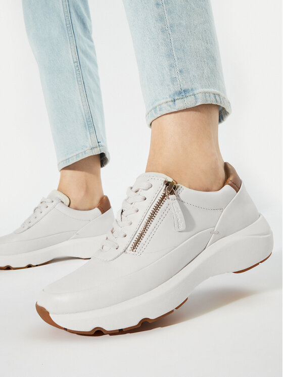 Clarks Clarks Sneakersy Tivoli Zip 26176650 Écru