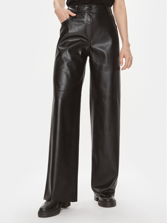 HUGO Hugo Hose aus Kunstleder Hugara-1 50493335 Schwarz Relaxed Fit