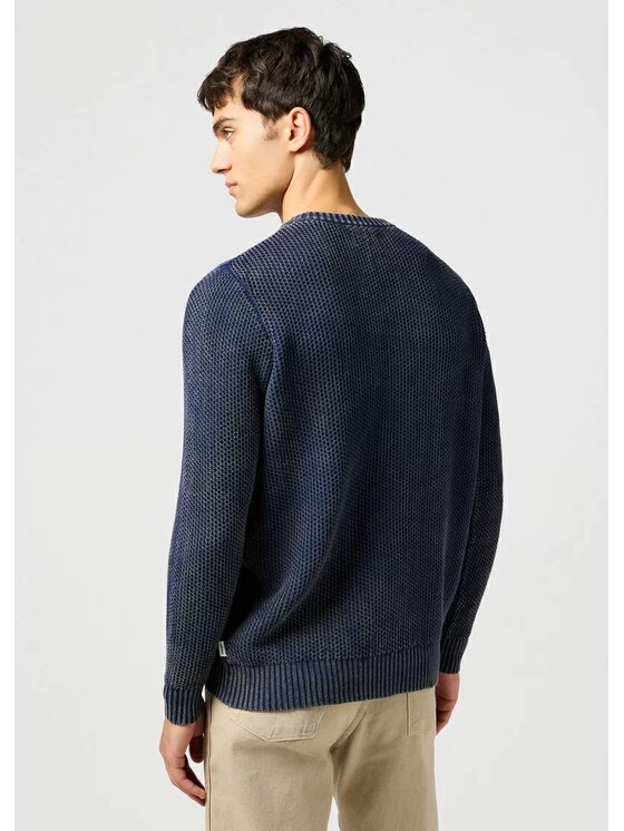 Wrangler Wrangler Sweter CREWNECK Niebieski Regular Fit