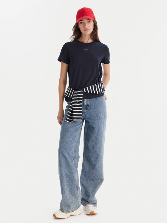 Tommy Jeans Tommy Jeans Tričko Linear DW0DW21964 Tmavomodrá Regular Fit