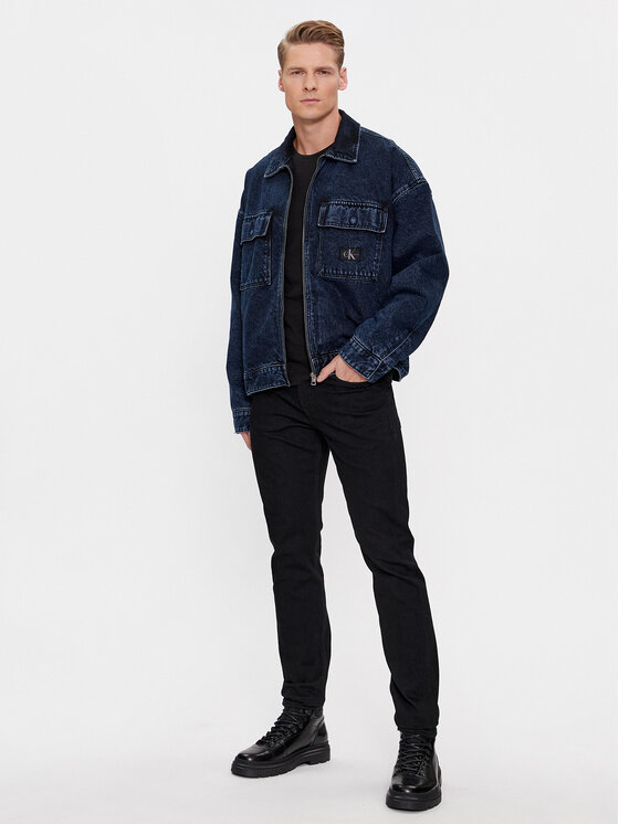 Calvin Klein Jeans Calvin Klein Jeans Džínsová bunda J30J324575 Tmavomodrá Boxy Fit