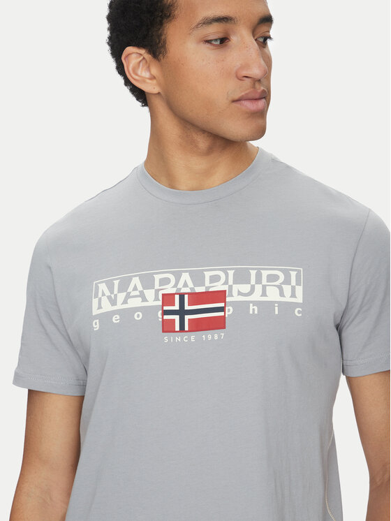 Napapijri Napapijri Тишърт S-Aylmer NP0A4HTO Сив Regular Fit