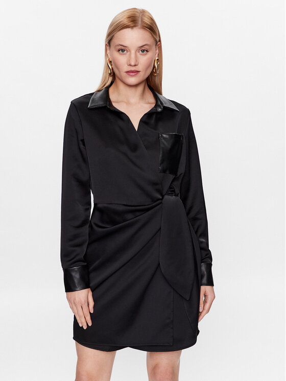 DKNY Kokteiļkleita P3ABRODB Melns Regular Fit