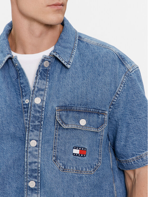 Tommy Jeans Tommy Jeans džínsová košeľa DM0DM18957 Modrá Regular Fit