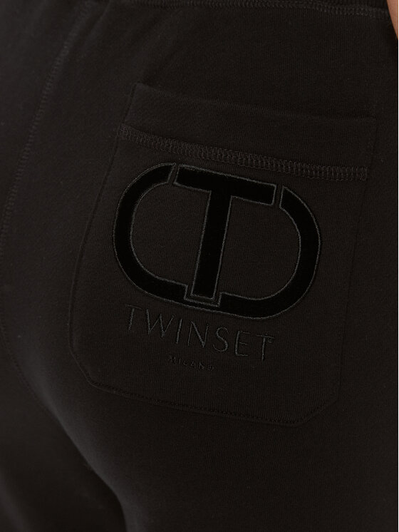 TWINSET TWINSET Teplákové nohavice 232TT2371 Čierna Regular Fit