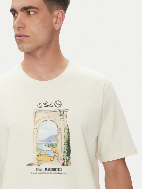 Jack & Jones Jack & Jones Tričko Hydra 12277248 Béžová Relaxed Fit