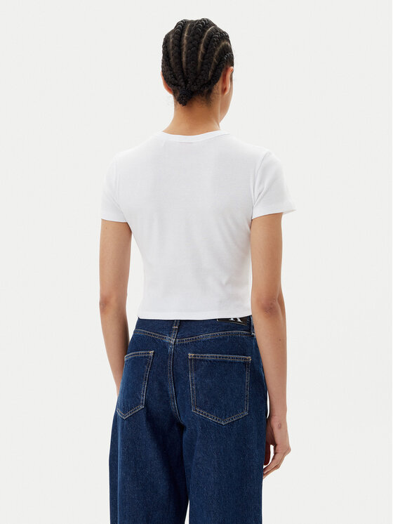 HUGO HUGO Majica Delanor_2 50539132 Bela Cropped Fit
