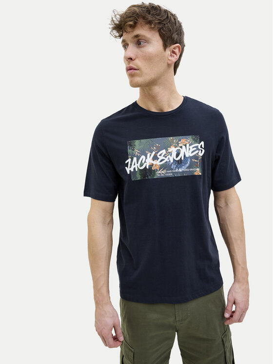 Jack&Jones Jack&Jones Majica Hawaii 12269324 Mornarsko modra Standard Fit