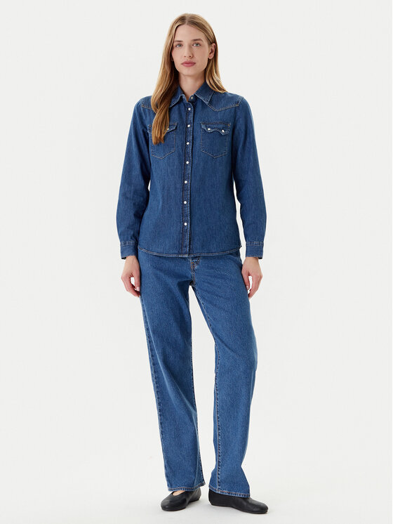 United Colors Of Benetton United Colors Of Benetton Koszula jeansowa 5RZKDQ06T Niebieski Regular Fit