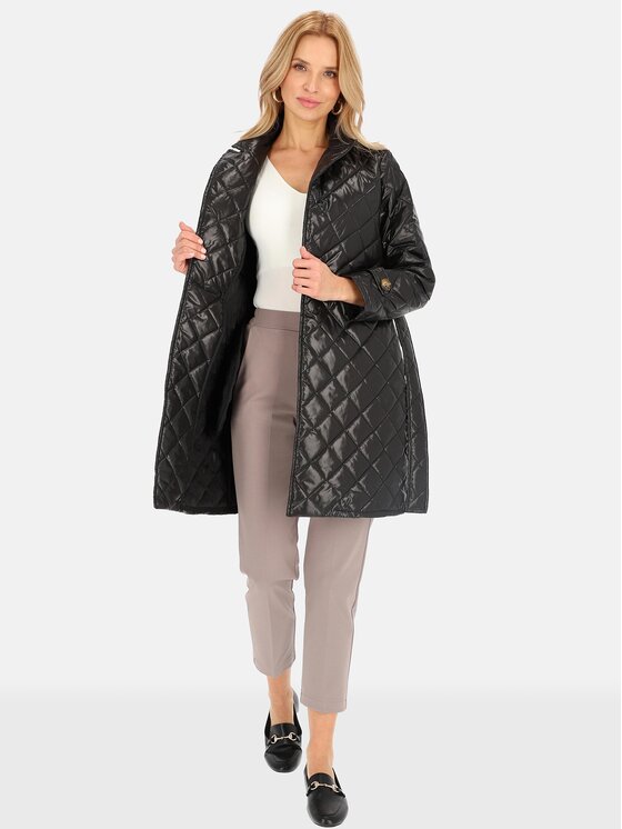 Perso Perso Prechodný kabát BLE 241055 F Čierna Regular Fit