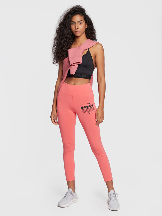 Diadora Diadora Legginsy Manifesto 502.179484 Różowy Slim Fit