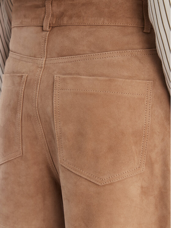 Marella Marella Bőrnadrág Scoglio 2613431021 Bézs Relaxed Fit