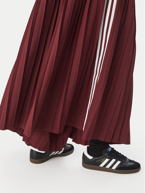 adidas adidas Spodnie dresowe Plisse 3S Track Pants LG4078 Bordowy Relaxed Fit