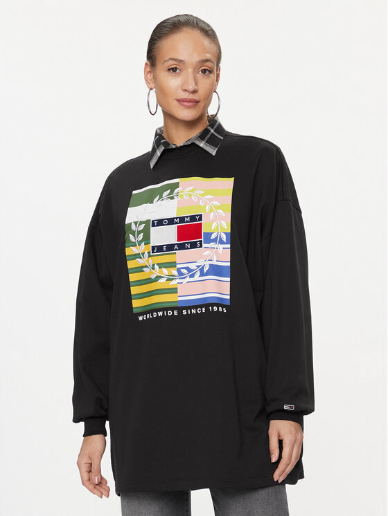 Tommy Jeans Každodenné šaty Luxe DW0DW15885 Čierna Relaxed Fit