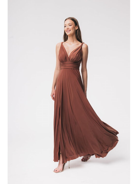 Aurora Aurora Sukienka koktajlowa Milo karmel Brązowy Feminine Fit