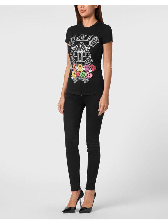 PHILIPP PLEIN PHILIPP PLEIN T-shirt 22249 Nero Skin Tight Fit