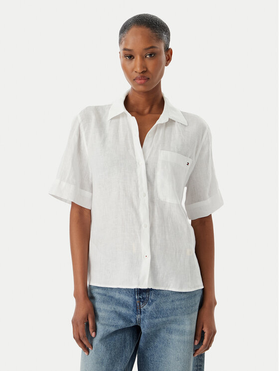 Tommy Hilfiger Tommy Hilfiger Srajca WW0WW48925 Bela Relaxed Fit