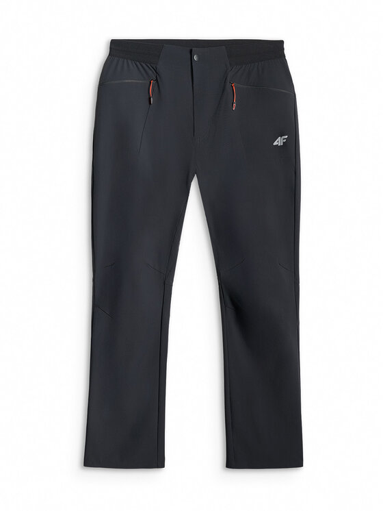 4F 4F Spodnie outdoor TREKKING Czarny Regular Fit