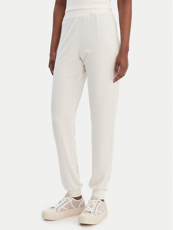 Guess Pantaloni trening O6GB01 KCQP2 Écru Regular Fit