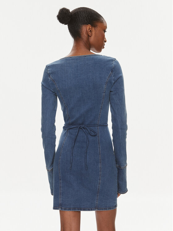 ROTATE ROTATE Дънкова рокля 1119351826 Син Slim Fit