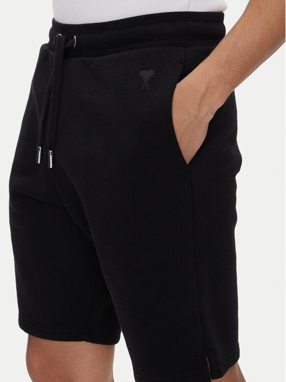 AMI Paris AMI Paris Športové kraťasy HSO674.747 Čierna Baggy Fit