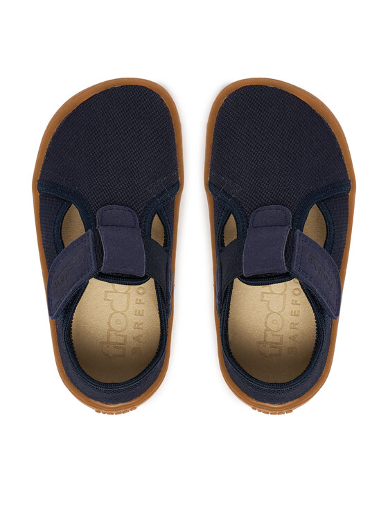Froddo Froddo Kapcie Barefoot Canvas T-Bar G1700439 M Granatowy