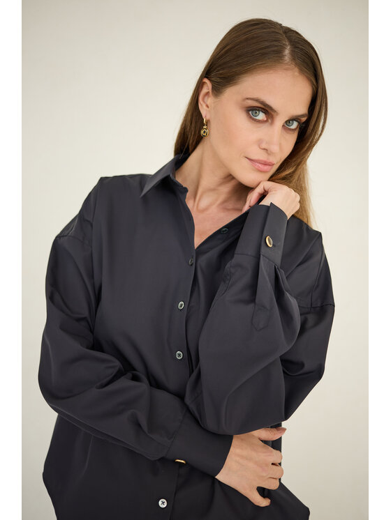 Entelier Entelier Koszula Classic Czarny Oversize
