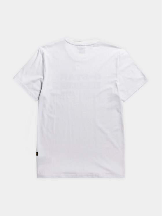 G-Star Raw G-Star Raw T-Shirt Distressed D24420-336 Biały Slim Fit